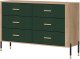Komoda Szafka z 6 szufladami Szeroka 140 cm Dąb Zielony Złoty DANTE DT04 2