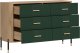Komoda Szafka z 6 szufladami Szeroka 140 cm Dąb Zielony Złoty DANTE DT04 7