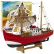 Model Kolekcjonerski Dekoracyjny Statek Kuter Rybacki Czerwony 30x26cm EDUKAMP 1