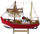 Model Kolekcjonerski Dekoracyjny Statek Kuter Rybacki Czerwony 30x26cm EDUKAMP 3