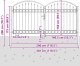 vidaXL Bramka ogrodzeniowa Inny Szary 300 x 150 cm Stal 7