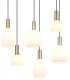 Pendant lamp TRIO DIVA, 6xE27, max 6x10W brass/white 85x20x150cm 1