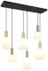 Pendant lamp TRIO DIVA, 6xE27, max 6x10W brass/white 85x20x150cm 2