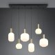 Pendant lamp TRIO DIVA, 6xE27, max 6x10W brass/white 85x20x150cm 5
