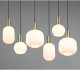 Pendant lamp TRIO DIVA, 6xE27, max 6x10W brass/white 85x20x150cm 6