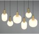 Pendant lamp TRIO DIVA, 6xE27, max 6x10W brass/white 85x20x150cm 7