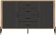 Komoda Szafka dwudrzwiowa z 4 szufladami Dąb Antracyt Czarny DANTE DT09 3