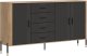 Komoda Szafka trzydrzwiowa z 4 szufladami Dąb Antracyt Czarny DANTE DT10 4