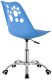 Fotel dziecięcy do biurka, obrotowe krzesło na kółkach regulowane dla dzieci do nauki, niebieskie UNIWERSALNY 18