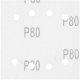 Papiery ścierne na rzep, kwadrat 113 x 113 mm, P80, 5 szt., z 8 otworami do 04-623 4