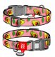 Collar WauDog Nylon Obroża nylonowa z QR-paszportem, plastikowy fastex, wzór AWOKADO NA RÓŻU, M 20mm/28-40cm 1