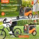 Przyczepka rowerowa dla psa do przewozu transporter do 30 kg pomarańczowy 2