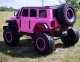 Super-Toys OLBRZYMI JEEP NA AKUMULATOR SPEED, SUPER RÓŻ, MIĘKKIE KOŁA, SIEDZENIE, APLIKACJA/DLS-X15A 15