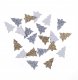 Drewniane brokatowe choinki 1,5x2cm 21szt 1