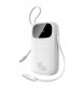 Powerbank Baseus EnerFill FC31 20000mAh 45W z wyświetlaczem cyfrowym i 2 wbudowanymi kablami (USB-C + Lightning) - biały 1