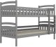 Łóżko piętrowe JULITA 200x90 szare drewniane trzyosobowe z szufladami KOCOT KIDS 4