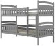 Łóżko piętrowe JULITA 180x90 szare drewniane trzyosobowe z szufladami KOCOT KIDS 3