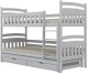 Łóżko piętrowe JULITA 200x90 białe drewniane trzyosobowe z szufladami KOCOT KIDS 1