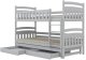 Łóżko piętrowe JULITA 200x90 białe drewniane trzyosobowe z szufladami KOCOT KIDS 2