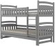 Łóżko piętrowe JULITA 200x90 szare drewniane trzyosobowe KOCOT KIDS 1