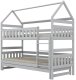 Łóżko piętrowe domek FELIKS 160x80 białe drewniane trzyosobowe KOCOT KIDS 1