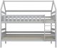 Łóżko piętrowe domek FELIKS 160x80 białe drewniane trzyosobowe KOCOT KIDS 5
