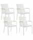 Zestaw 4 krzeseł ogrodowych BUSSETO Metal Biały 1