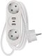 Ilgiklis 2 lizdu 1.4m, 2x USB + 1x USB-C (max galia 17W) 3x1.5 mm2 baltas EMOS 1