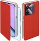 krainaGSM Etui z klapką do Realme Note 60 Zamykane Czerwone Futerał + Szkło 9H 1