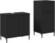 vidaXL Zestaw mebli łazienkowych Krata 2 pcs Czarny 39.5 x 36 x 88 cm 2