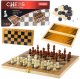 Klasyczna Gra Logiczna 3w1 Szachy Warcaby Backgammon Drewniane LEAN Toys 1