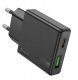 Ładowarka sieciowa do telefonu Hoco Slim USB A + USB C QC3.0 PD 3A 20W N38 czarna 3