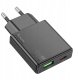 Ładowarka sieciowa do telefonu Hoco Slim USB A + USB C QC3.0 PD 3A 20W N38 czarna 4