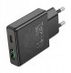 Ładowarka sieciowa do telefonu Hoco Slim USB A + USB C QC3.0 PD 3A 20W N38 czarna 5