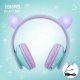 PowerLocus P2 Kids Headphones purple/turquoise with Ears 2