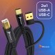 Kabel USB Reagle USB-B - USB-C + USB-A 5 m Czarny 3