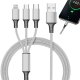 Kabel usb 3w1 do telefonu przewód lightning iphone micro usb type-c 1,2m 1
