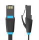 Płaski kabel sieciowy UTP CAT6 Vention IBJBF RJ45 Ethernet 1000Mbps 1m czarny 1
