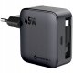 Ładowarka sieciowa do telefonu Forcell F-Energy GaN USB C + zwijany kabel USB C PD QC4.0 3A 45W VT-R5 szara 2