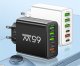 ŁADOWARKA SIECIOWA USB-C SZYBKA DO TELEFONU KOSTKA QUICK CHARGE 3.0 65W 3