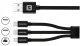Kabel USB Swissten USB-A - USB-C + microUSB + Lightning 1.2 m Czarny (8595217481541) 2