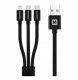 Kabel USB Swissten USB-A - USB-C + microUSB + Lightning 1.2 m Czarny (8595217481541) 4