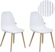 Zestaw 2 krzeseł do jadalni HILDEN Sztruks Biały 1