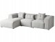 Narożnik dla 3 osób DOLVA Jasnoszary Prawostronny 4