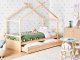Łóżko dziecięce Domek Drewno sosnowe ORGEVAL 90 x 200 cm ze schowkiem Jasnobrązowy 2