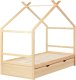 Łóżko dziecięce Domek Drewno sosnowe ORGEVAL 90 x 200 cm ze schowkiem Jasnobrązowy 5