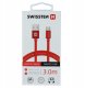 Kabel USB Swissten USB-A - microUSB 3 m Czerwony (8595217456945) 4