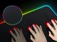 Podkładka gamingowa podświetlana rgb xl 80x30 pod myszkę klawiaturę usb 6