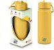 Brosky Abstract Żółta stalowa butelka termiczna ze słomką 550 ml 1