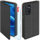 Etui z klapką do Samsung M52 5G Zamykane Czarne Futerał + Szkło 9H 2